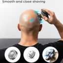 Electric Razor for Men, Head & Body Hair Shaver for Men, Cordless Rechargeable Wet/Dry Bald Head & Groin Waterproof Razor with Rotary Blades,Clippers, Beard Trimmer,Nose Trimmer, Brush (Golden)