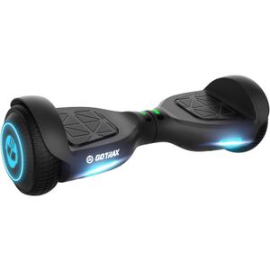 Gotrax Edge Hoverboard with 6.5" LED Wheels & Headlight, Max 5km Range & 10km/h Power by Dual 200W Motor, UL2272 Certified and 65.52Wh Battery Self Balancing Scooters for 44-176lbs Kids Adults(Black)