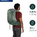 Osprey Stratos 34L Men's Hiking Backpack - Camping Bag with Waterproof Raincover, Bottle Pockets, & Gear Straps, Raven Black, 22 x 13 x 13