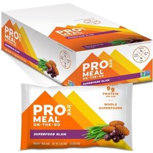 PROBAR MEAL Bar – Plant Based Meal Replacement Bar with Whole Food Ingredients, Oats, Nuts & Seeds, Vegan, Gluten Free, Non-GMO Nutrition Bar for Breakfast, Travel & On-the-Go Energy (Superfood Slam, 12 Count) Exp. 06/04/2027