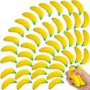 50 Pieces Banana Stress Toy PU Tiny Stretchy Fidget Banana Sensory Toy for Anxiety Relief Party Favors Adults Supply