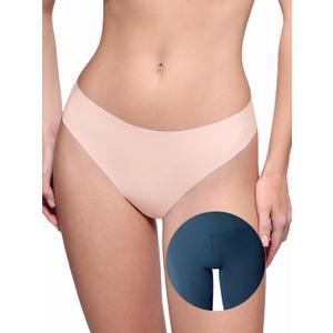 LUCKMEEY Cotton Thongs for Women Seamless Thongs for Women No Show Thong Panty Liners Workout G-String Thongs Underwear (Large, Cream)
