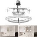 6-Inch Recessed Can Light Conversion Kit for Pendant Light or Ceiling Fan, Ceiling Fixture Adapter with 7" Decorative White Plastic Medallion, Retrofit Kit for 6" Recessed Housing