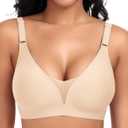 Bras for Women Wireless Seamless Mesh Push Up No Underwire Plus Size Soft Comfortable Sleep Everyday Brattlets with Extender (XL)