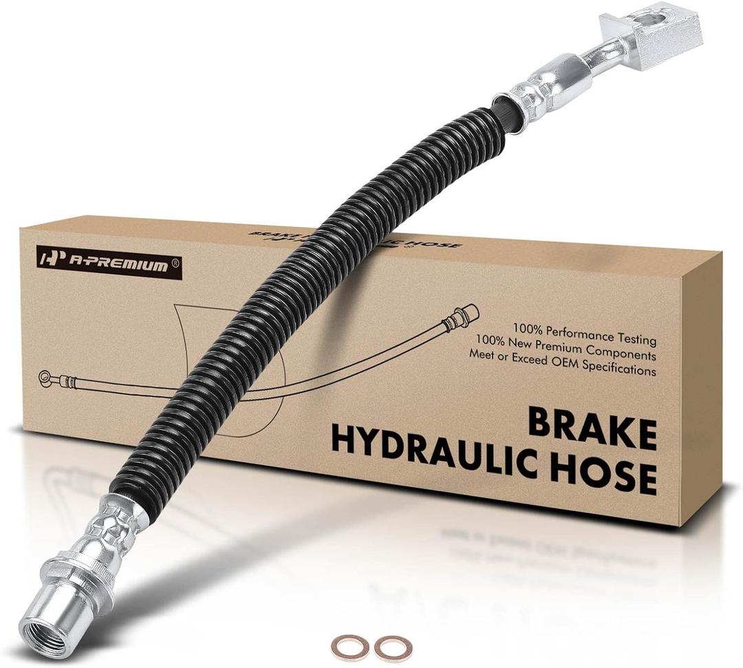 A-Premium Front Driver Brake Hydraulic Hose Compatible with Select Chevy Models - Blazer 2002 2003 2004 2005, 4.3L - Replace# 15073503