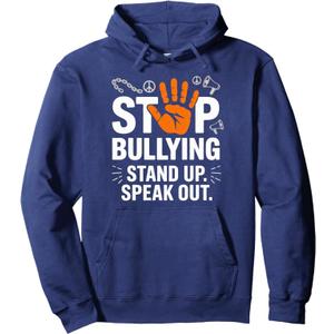 Stop Bullying Speak Out Kind Positive Empowering Message Pullover Hoodie, Medium