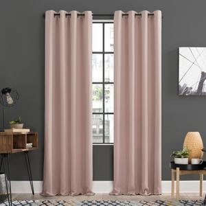 Sun Zero Soho 2-pack Blackout Energy Efficient Grommet Curtain Panel Pair, 54" x 108", Blush Pink