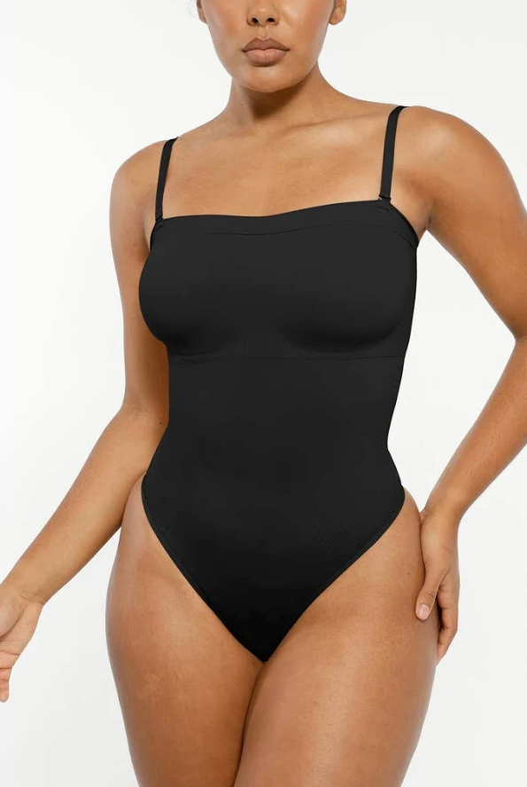 Strapless Body Shaper Tummy Control for Women Thong Seamless Body Suit Shapewear Strapless Bodysuit Shapewear (Small, 1# Black-strapless)