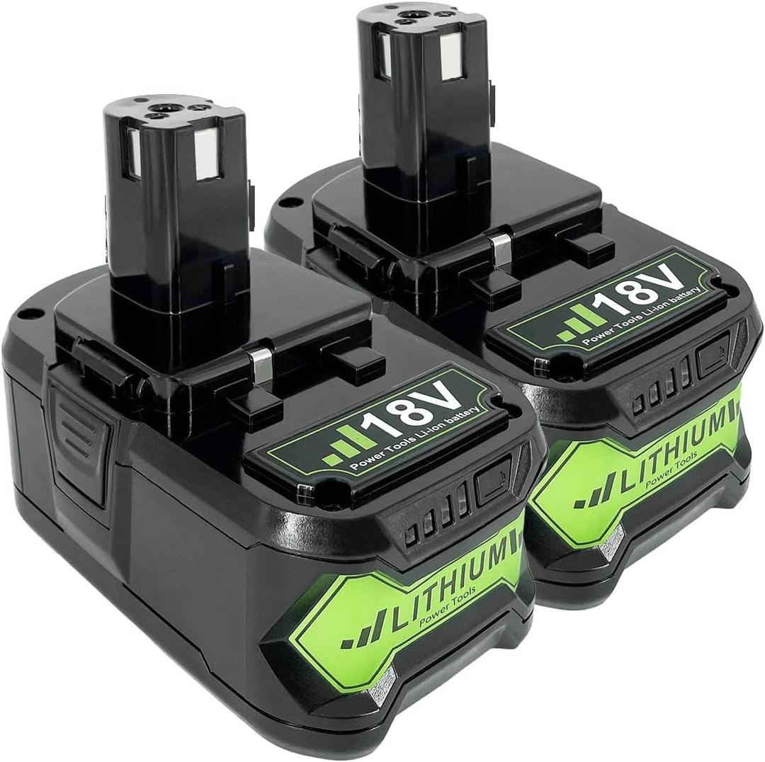 8000mAh 18V Li-ion Replacement Battery for Ryobi P108 P104 P105 P102 P103 P122 P109 | Compatible with Ryobi 18V ONE+ System Cordless Power Tools & Charger, 2 Pack (2Pack 8000mAh)