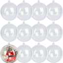 12 Pack Clear Plastic Fillable Ornament Ball 3.15''/80mm for Christmas,Holiday, Wedding,Party,Home Decor