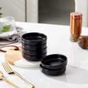 Ceramic Soy Sauce Dish,3.5 Inch Dipping Bowls Side Dishes Set of 6, Small Appetizer Pinch Dip Bowls for Condiments, Sushi, Ketchup, BBQ (Black)