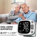 Oklar Blood Pressure Monitors for Home Use Rechargeable Wrist Digital BP Machine Cuff with LED Backlit Display, Voice Broadcast, 240 Memory Storage for 2 Users with Carrying Case, Grey