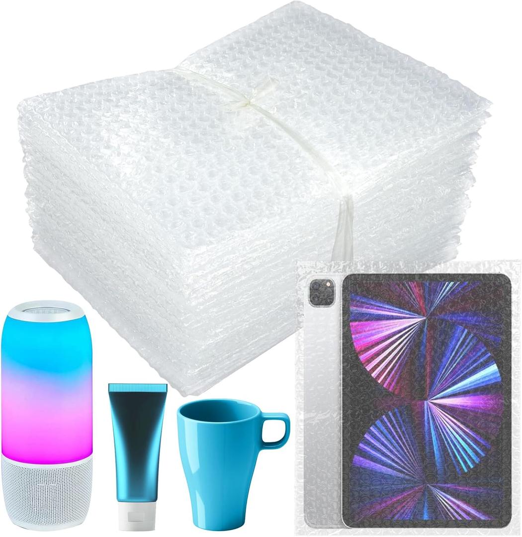 50Pcs Clear Bubble Out Bag Pouches, 8X10 Inch Bubble Pouch Wrap, Double Wall Bubble Cushioning Pouches, Packing Supplies for Storage, Shipping, Moving, Transporting and Packing