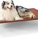 Bedsure Outdoor Elevated XL Dog Bed, Portable Indoor & Outdoor Cooling Raised Cot Pet Hammock Bed with Skid-Resistant Feet, Frame with Breathable Mesh, Terracotta, 54 inches