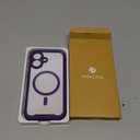 Miracase for iPhone 16 Case 6.1'', [Bubble Free] Full-Body Bumper Phone case with Built-in Full Glass Screen &Lens Protector,No Gap,Compatible with MagSafe,Drop Proof 16 Cover,Purple