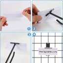 Polmart Heavy Duty 6" Gridwall/Grid Panel Double-Bar Hooks with Price Tag Holders, Black (6-inch, 50-Pack)