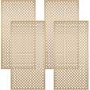 Therwen 4 Pcs Decorative Aluminum Sheet Metal Cloverleaf Sheet 24 x 12 Inch Perforated Metal Panels 0.04 Inch Thick Brass Mesh Decorative Panels for Indoor Outdoor