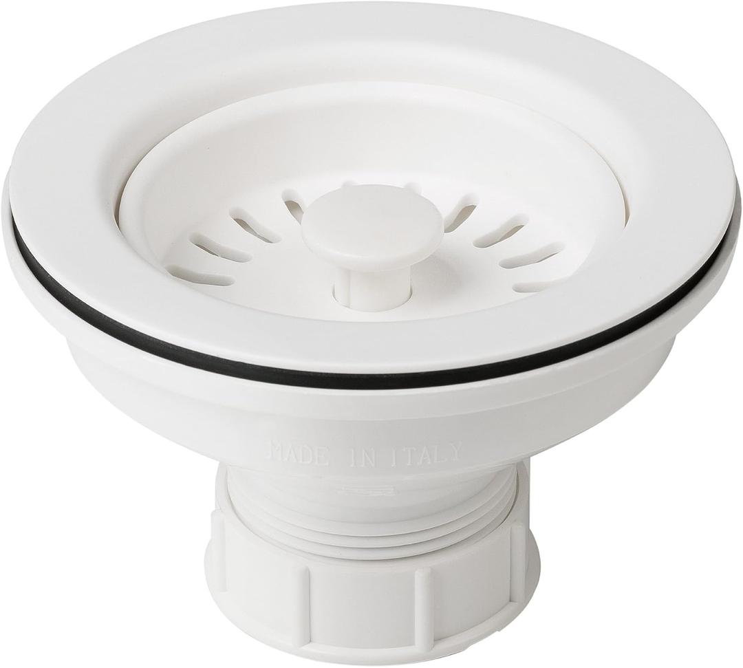 Kraus Kitchen Sink Strainer for 3.5-Inch Drain Openings in White, PST1-WH