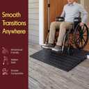 Pyle 3.0" Rise Rubber Threshold Ramp, 2200 Lbs Load Capacity Rubber Ramp for Doorways, Heavy-Duty Portable Design w/Non-Slip Surface for Scooters, Strollers, Indoor Outdoor Use, 42 x 24 x 30 Inches