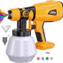 DTEZTECH Paint Sprayer for Dewalt 20V MAX Battery, Cordless HVLP Handheld Spray Paint Gun, 200W Brushless Motor with Copper Nozzle, Adjustable Flow for Walls, Cabinets, Furniture & Fences (Tool Only)
