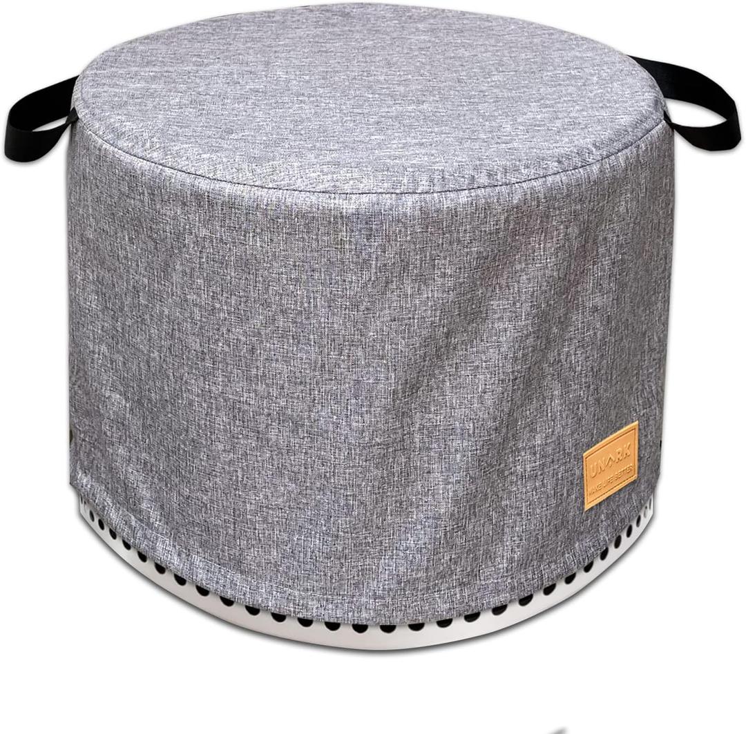 Round Fire Pit Cover for Bonfire Fire Pit Cover 19.5 Inch, Bonfire Cover Waterproof 20 Inch,Bonfire Fire Pit Accessories Outdoor Heavy Waterproof Protective Round (Grey)