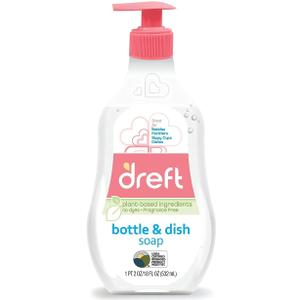 Dreft Dish Soap, Plant Based, Fragrance Free, 18 Fl Oz (Pack of 3)