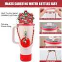 Bling Bow Tumbler Accessories for Stanley Cup 30 40oz | Accessories for Stanley Cup including Silicone Straw Topper Cover, Silicone Boot, Leather Water Bottle Handle Strap, Charms, 40oz, 30oz