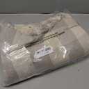 Americanflat 50x60 Throw Blanket - Soft and Breathable Cotton Throw Blanket for Couch, Bed, Chair - Decorative Blankets Perfect for Home, Office, or Outdoor Use - Cream and Beige Plaid Design