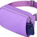 WATERFLY Crossbody Belt Fanny Pack: Sports Walking Waist Bag Runner Belt Bum Bag Hip Fannie Pack Phanny Fannypack Woman Man for Hiking Jogging Running (Purple)