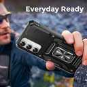 Case for Galaxy S23 FE with 360 Spin Stand [Magnetic Ring Stand] [Sliding Camera Cover] Military Grade Lens Protection Case for Samsung S23 FE 6.4", Black