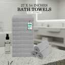 TOALLA_ Bath Towels_27x54_Pk 12_Light Grey Bath Towels (12-Pack, 27W X 54 L Inches) Light Grey Color- Cotton Towel for Gym, Bath, Spa, Shaving, Shampoo, for Daily use, Large