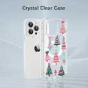 Christmas Case for iPhone 16 Pro Max,Pink Boho Xmas Tree Clear Magnetic Case,Compatible with MagSafe,Soft TPU Bumper Shockproof Protective Cover with Built-in Magnet Ring for Women