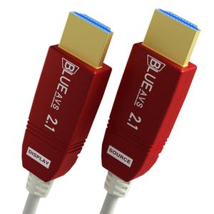 BlueAVS 8K HDMI 2.1 Fiber Optic Cable 33FT 48gbps 8K60Hz 4K120Hz Dynamic HDR eARC HDCP2.3 (8K_33FT_WhiteCable, RedHousing)