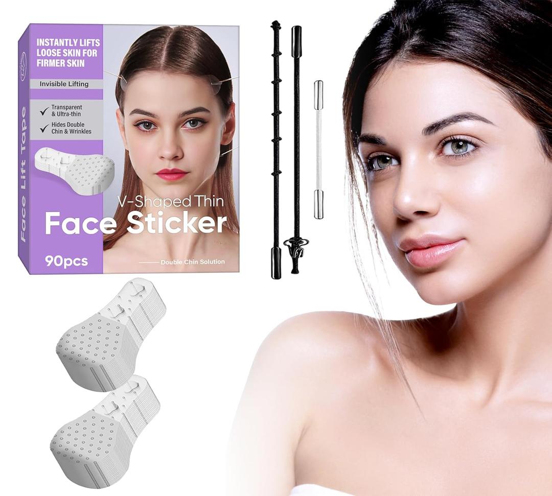 Face Lift Tape,40Pcs Invisible Instant Face Lifter Tape,Face Lifting Tape with Lifting Ropes Elastic,Lift Facial Wrinkles Sagging Skin,Makeup Tools to Hide Facial Wrinkles and Double Chin
