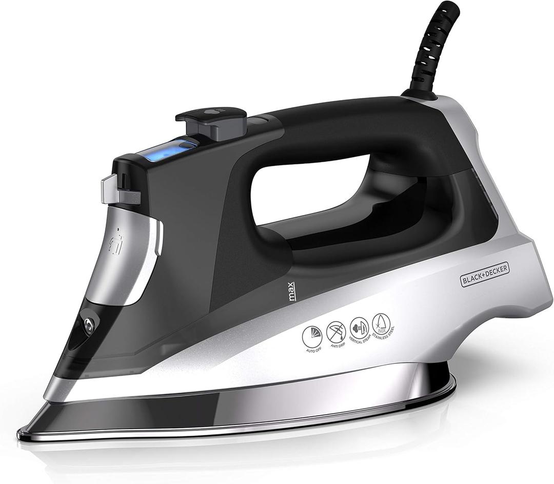 BLACK+DECKER Allure Digital Professional Steam Iron, D3060, 30% More Steam, Percison Tip, Stianless Steel Soleplate, Vertical Steam Fuction (Standard)