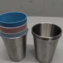 Stainless Steel Cups for Kids and Toddlers, 10oz Stackable Stainless Steel Kids Cups with Silicone Sleeves Sweat Proof, Unbreakable Metal Cup for Home & Outdoor Activities, BPA Free (4 Pack)