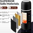 Electric Travel Kettle,12V/24V Car Coffee Warmer Kettle,Portable Hot Water Boiler,Small Hot Water Heater with Built-in Magnetic Induction Stirring