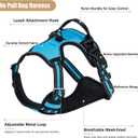 No Pull Dog Harness, Adjustable Reflective Front Clip Pet Vest with Easy Control Handle for Medium Large Dogs (Blue,L)