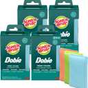 Scotch-Brite Dobie Non-Scratch All-Purpose Scrub Pads, Original Cleaning Sponges for Kitchen & Bathroom, Safe on Non-Stick Cookware, Reusable (12 Pads, 4 Packs of 3, Assorted Colors)