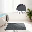 Stone Bath Mat, Quick Dry Shower Mat, Diatomaceous Earth Shower Mat, Non-Slip Hard Surface, Ultra Absorbent Bathroom Floor Mat for Tub, Entry, or Sink 23.6" x 15.4", Gray (Wave)