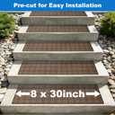 Outdoor Stair Treads Non-Slip, 8" X 30" - 15-Pack Weather Resistant Grip Tape for Wooden Steps, Waterproof & Anti Skid High Traction Adhesive Step Strips for Stairs, Brown