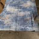 Modern Abstract Area Rug 6 x 9 Machine Washable Contemporary Carpet Foldable Stain Resistant Non-Slip Accent Rug Coffee Table Rug, Blue/Brown