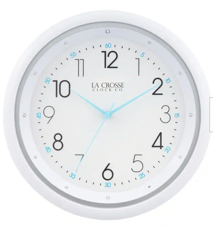 10 in. Night Vision Quartz Analog Wall Clock with Sweeping Hand Movement