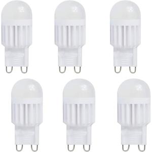 Lxcom Lighting G9 LED Bulb 3W Dimmable Chandelier Light Bulbs 30W Halogen Bulb Equivalent Warm White 3000K G9 Bi Pin Base Bulbs 300LM for Pendant Wall Sconce Home Lighting,AC110V,6 Pack