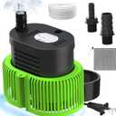 Pool Cover Pump above Ground - Submersible Water Sump Pump Swimming Water Removal Pumps, with Drainage Hose & 25 Feet Extra Long Power Cord, 850 GPH inGround, 3 Adapters, Green 