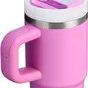 STANLEY Quencher H2.0 Tumbler with Handle and Straw 14 oz | Flowstate 3-Position Lid | Cup Holder Compatible for Travel | Insulated Stainless Steel Cup | BPA-Free | Peony