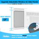 Air Jade Window Air Conditioner Side Panels with Frame, Adjustable AC Side Panels for Most 5,000 to 14,000 Btu Window AC Units, Extra Wide Window Air Conditioner Panels and Frame Kit, Pack of 2