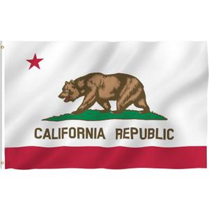 4 Pieces 3x5 Foot California Flag | Vivid Color and Fade Proof - Canvas Header and Double Stitched | Lightweight Duty Outdoor Polyester California State Flags with Brass Grommets (3 x 5 Ft)