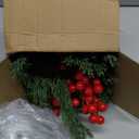 HOMCDALY Christmas Artificial Pine Branches with Red Berry and Pinecone for Tabletop Christmas Decorations, Fake Plants with Ceramic Pot, Small Chritstmas Tree for Home Décor, Christmas Decor Indoor