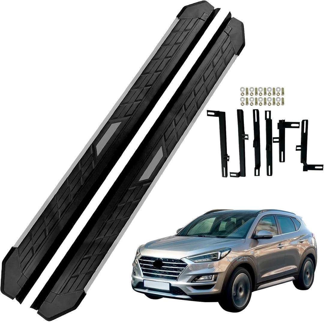 Running Boards Side Pedal Compatible with Hyundai Tucson 2015-2020 Side Steps with Brackets,2PCS Right and Left Side Step Rail Removable Nerf Bars for Hyundai Tucson 2015 2016 2017 2018 2019 2020
